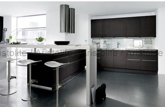 L Shaped Kitchen Design by Aristolite with modern finishes