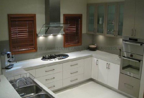 U shaped kitchen designs in Bangalore with modern modular cabinets and premium finish